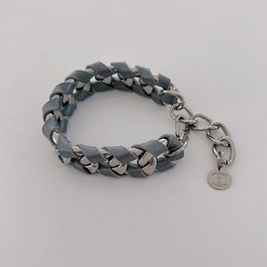 Skinny by Jessica Elliot Silver Leather Link Bracelet